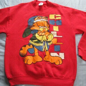 Womens Vtg Garfield Chillin Retro Sweater OS / XL